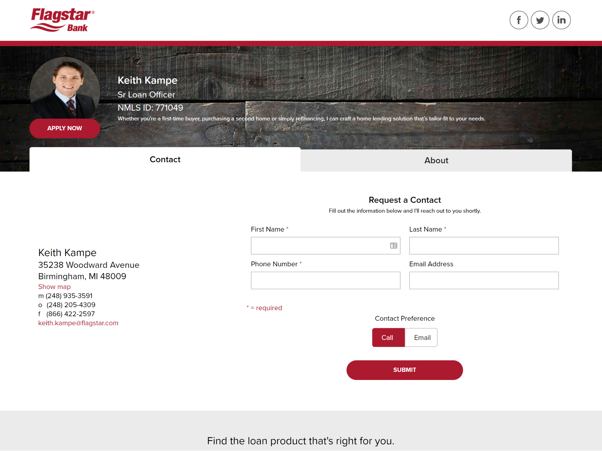Loan Officer Profile Pages screenshot